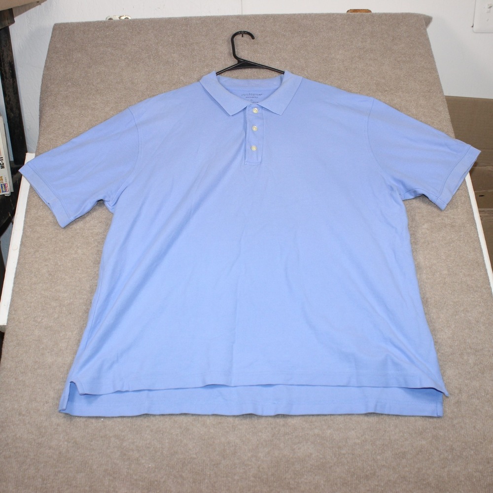 Croft & Barrow Performance Mens XL Blue Short Sleeve Cotton Pique Polo Shirt